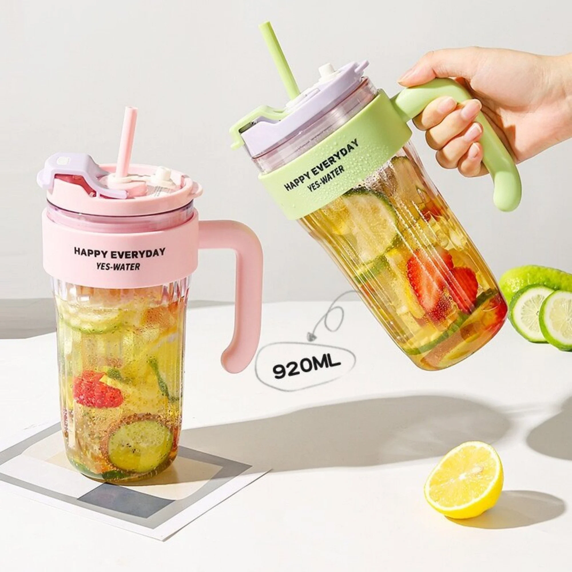 كوب زجاج بماصة 920 مل - Image 6