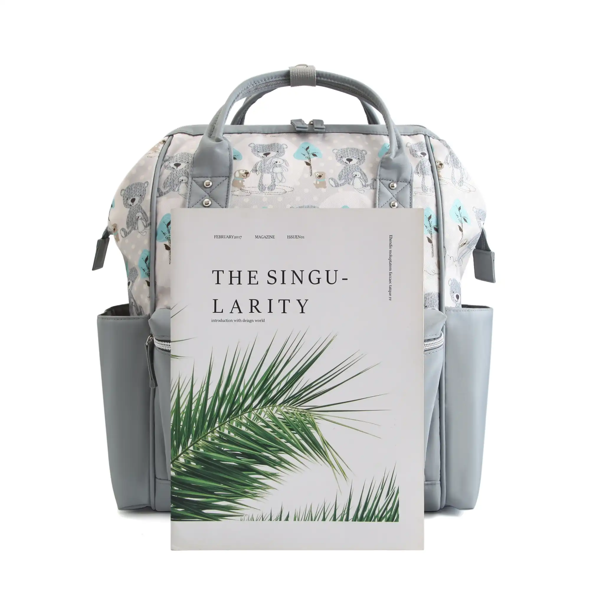 شنطة ظهر متعددة الجيوب لمستلزمات تغيير الحفاضات للامهات - Image 5