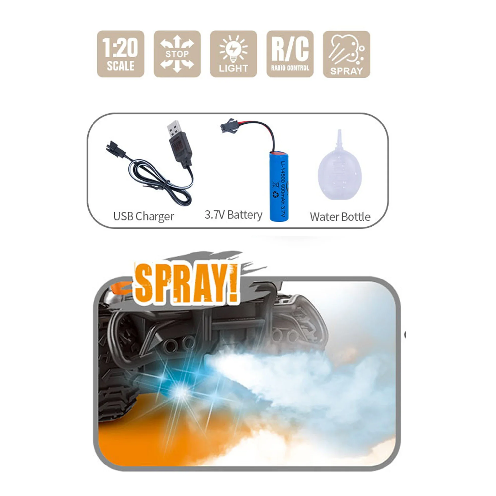 سيارة تعمل بالريموت كنترول مزوده بإضاءه - Image 3