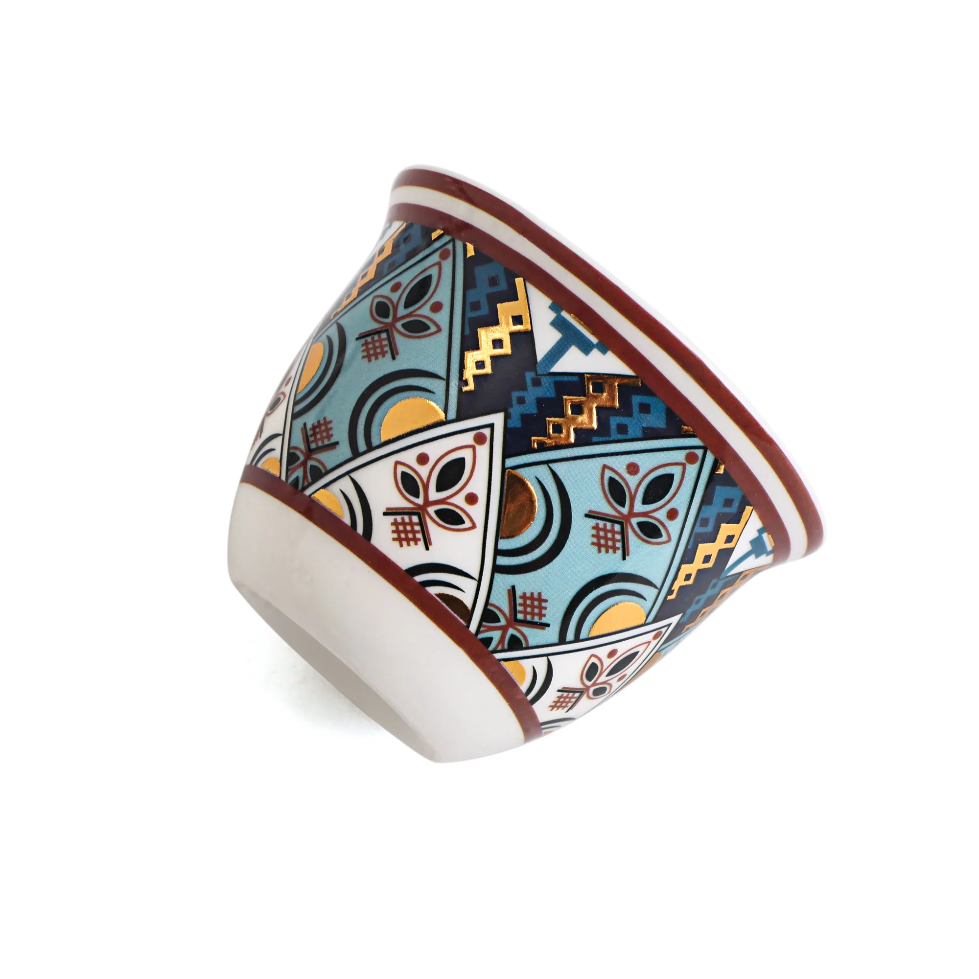 طقم فناجين شاي وقهوة مزينة بنقوشات 18 قطعة - Image 9